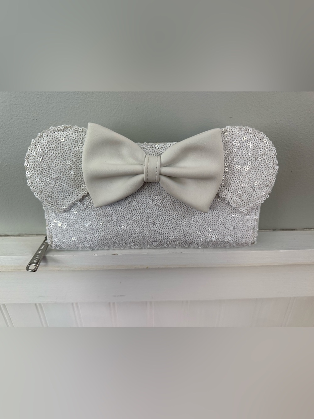 Loungefly Disney White Sequin Wallet